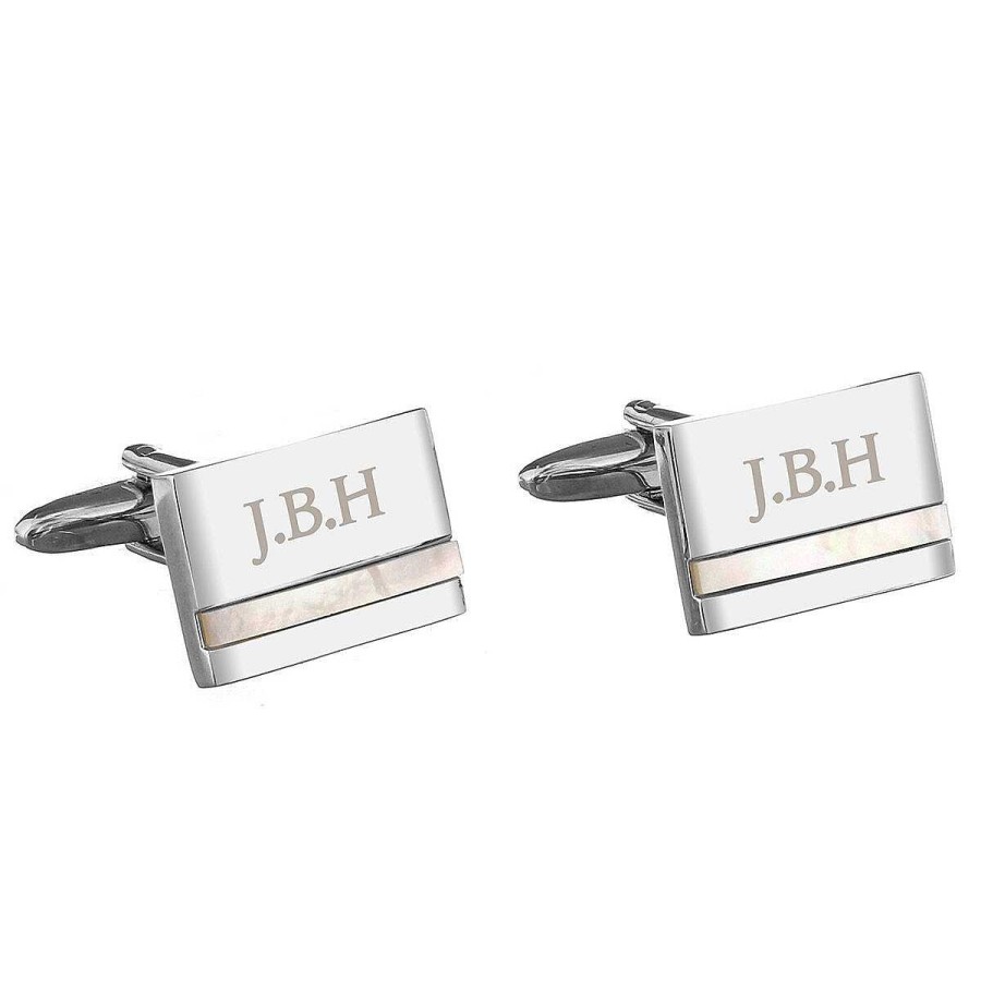 For Men | Temptation Gifts Personalised Mother Of Pearl Cufflinks