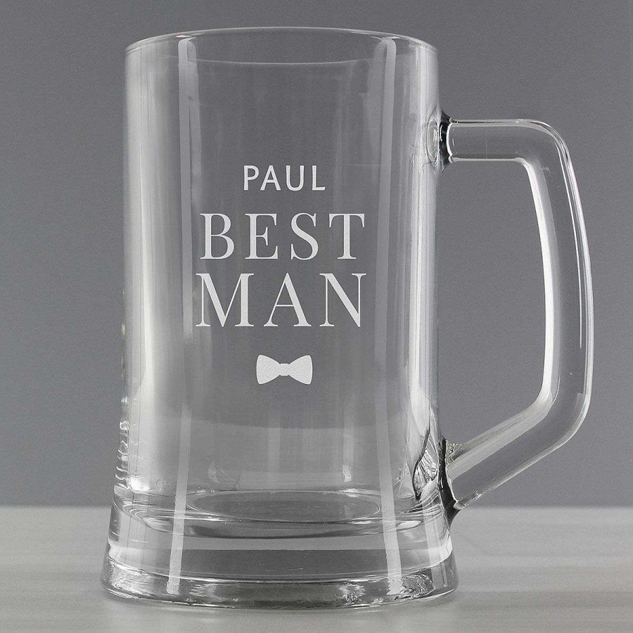 Glassware | Temptation Gifts Personalised Best Man Pint Stern Tankard