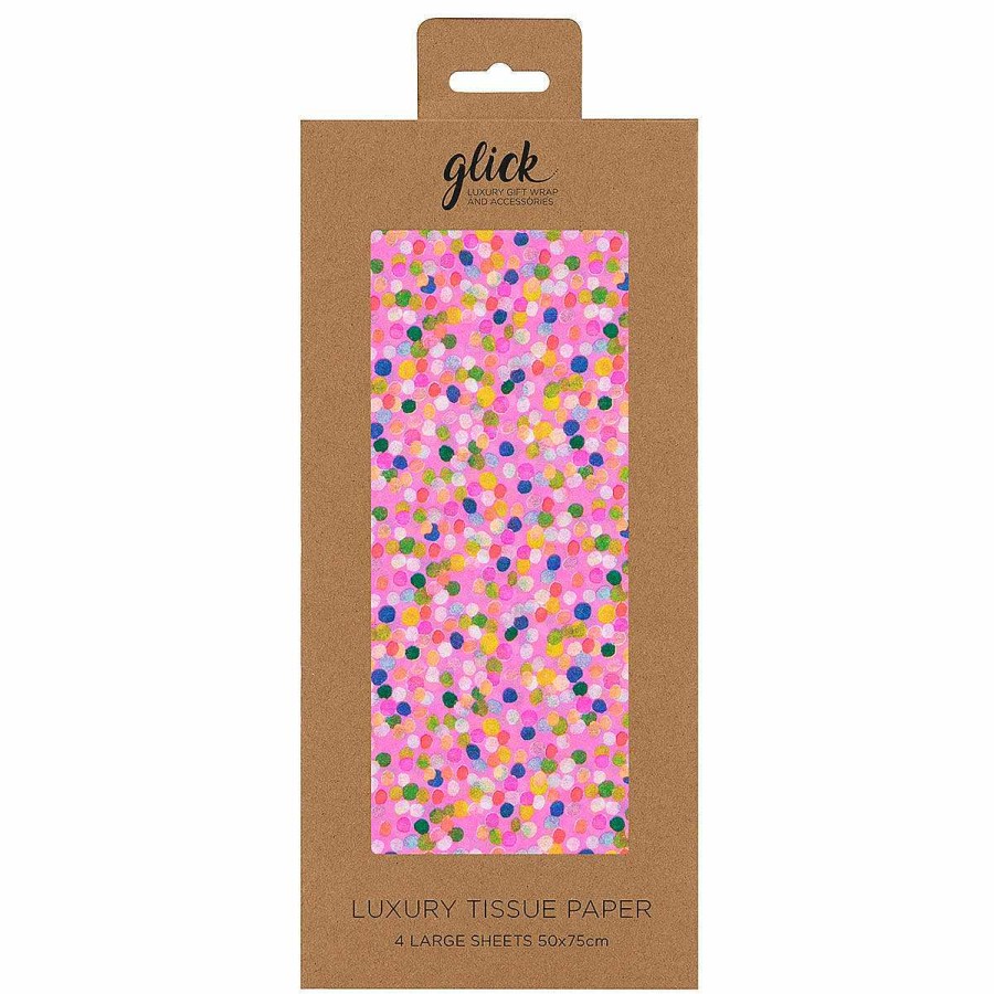 Tissue Paper | Glick Glick Paper Salad Spotty Pink Tissue Paper