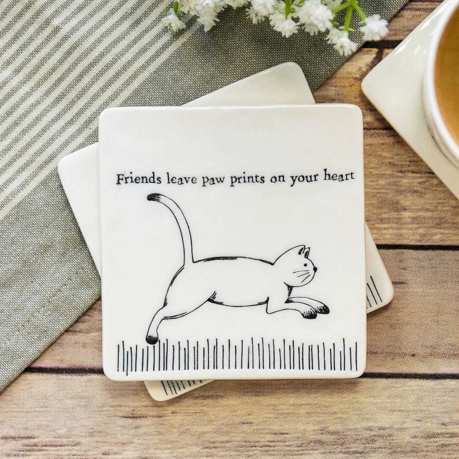 Coasters & Placemats | East of India East Of India 'Paw Prints On Your Heart' Square Coaster