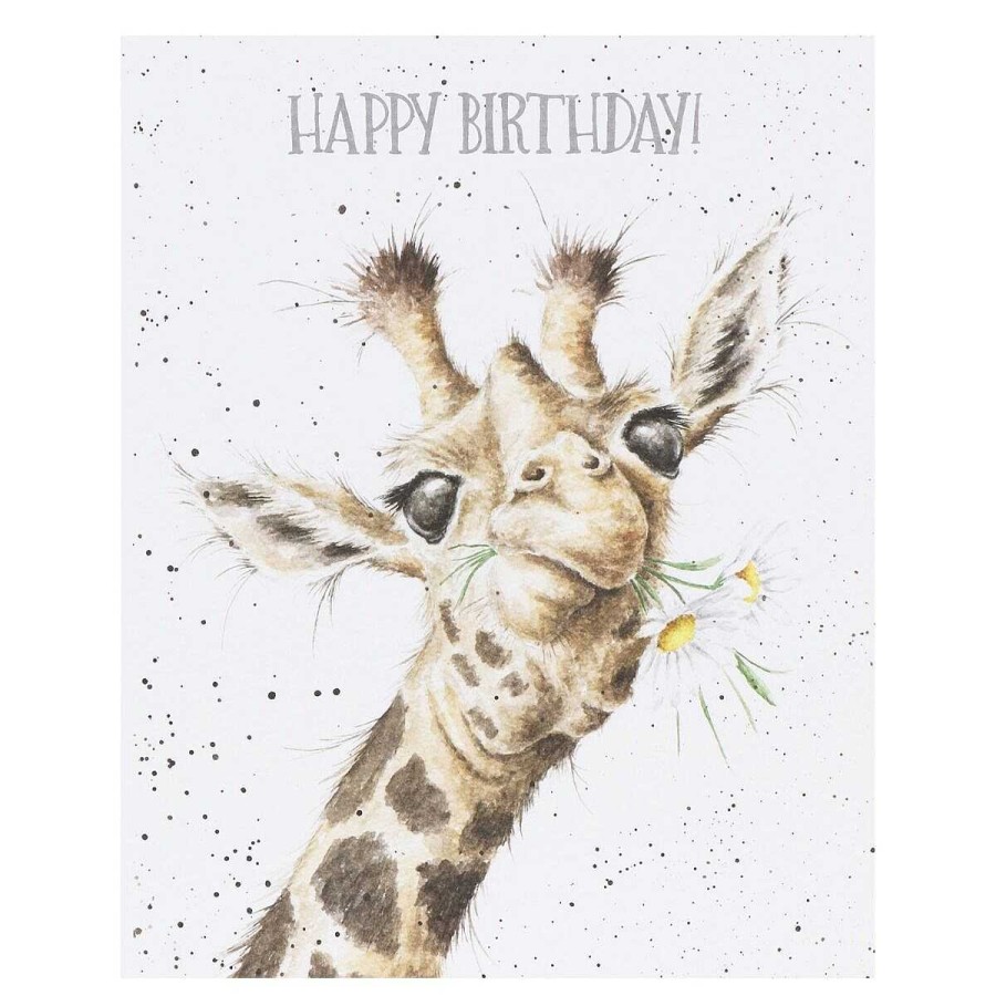 Cards | Wrendale Wrendale 'Birthday Flowers' Giraffe Birthday Card