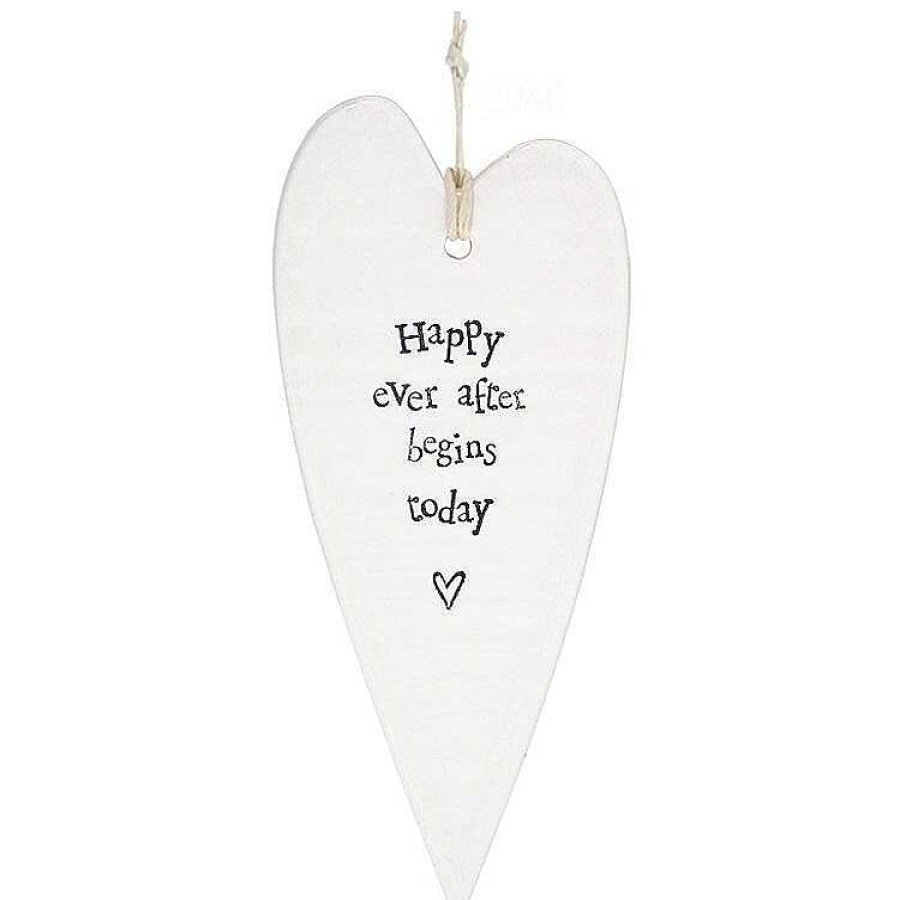 Wedding Decorations | East of India East Of India Happy Ever After Begins Today Porcelain Heart