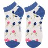 Socks | Miss Sparrow Miss Sparrow Silver Ditsy Floral Women'S Bamboo Trainer Socks