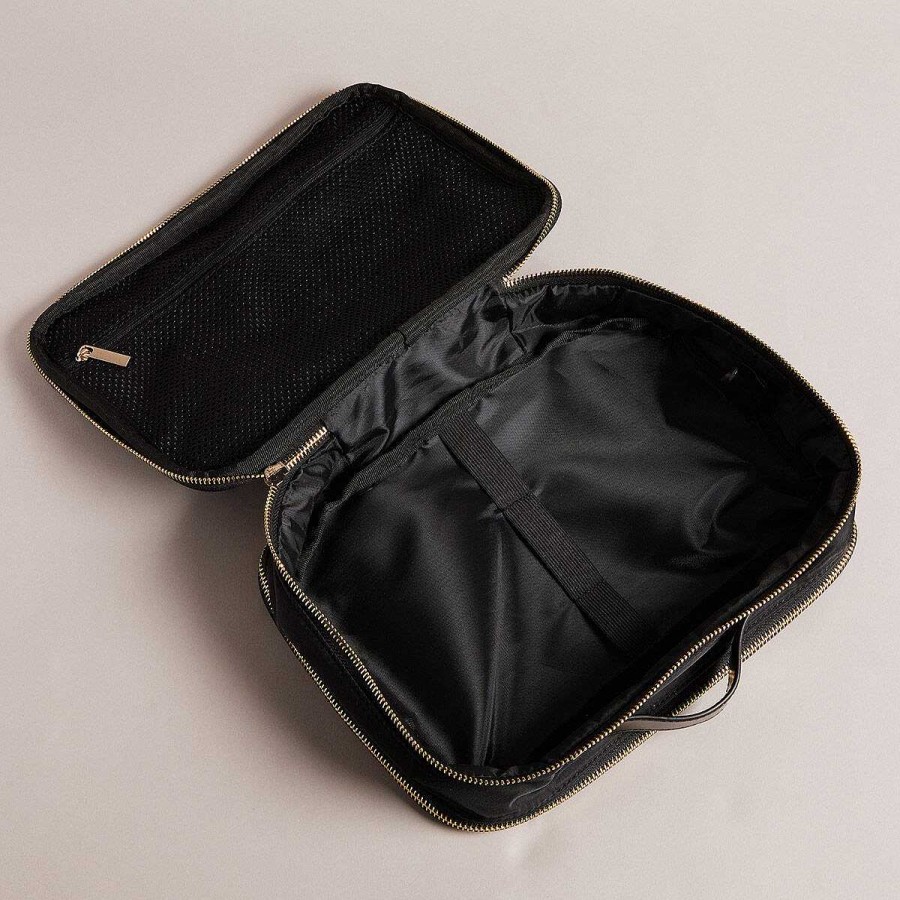 Wash Bags | Ted Baker Ted Baker Becaais Black Medium Travel Wash Bag