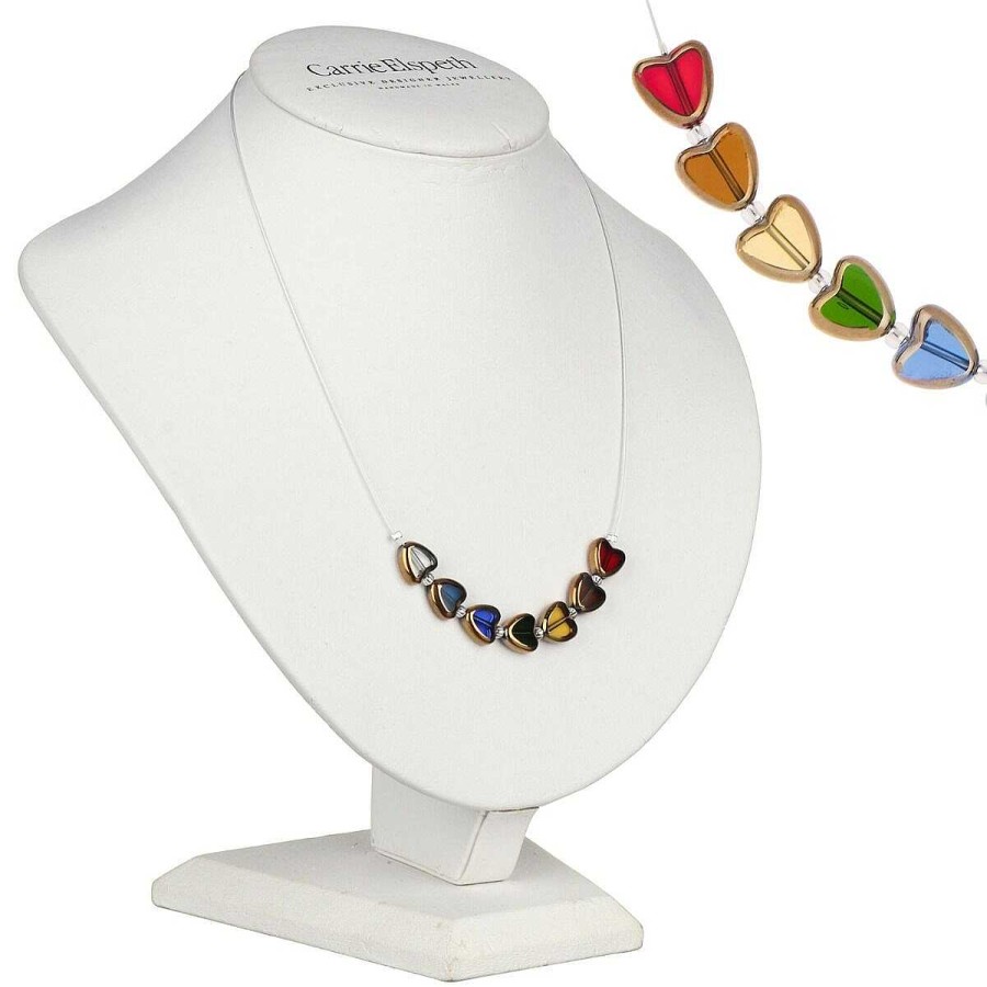 Necklaces | Carrie Elspeth Carrie Elspeth Multi Gold Edged Hearts Necklace