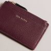 Wallets & Purses | Ted Baker Ted Baker Delfie Deep Purple Leather Zip Card Holder