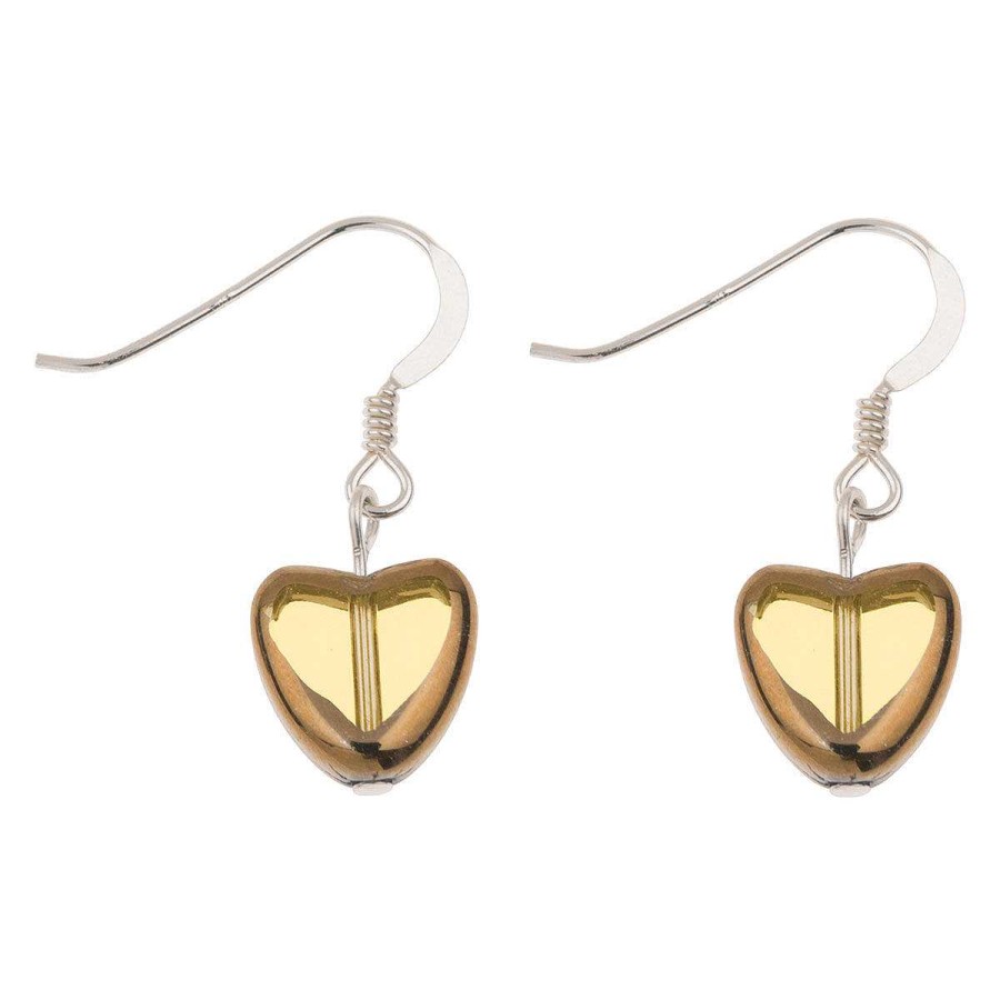 Earrings | Carrie Elspeth Carrie Elspeth Topaz Gold Edged Hearts Earrings