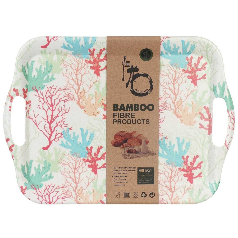 Tins & Trays | Temptation Temptation Bamboo Fibre Coral Tray