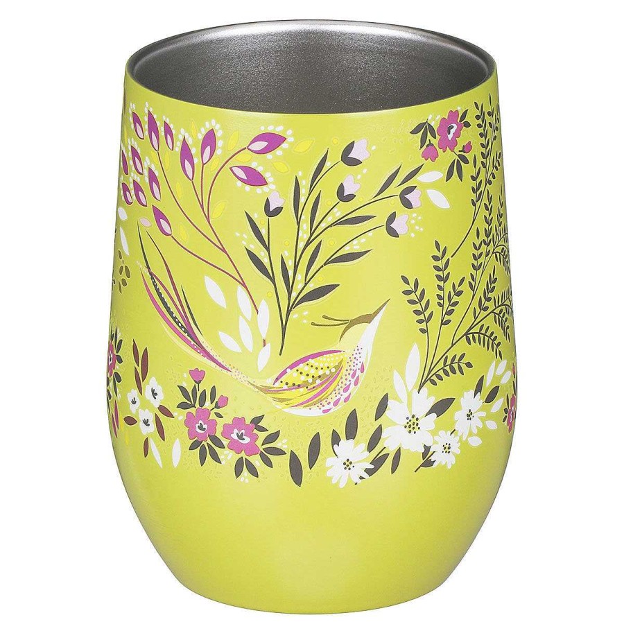 Travel Mugs | Sara Miller Sara Miller Haveli Garden Lime Songbird Travel Tumbler