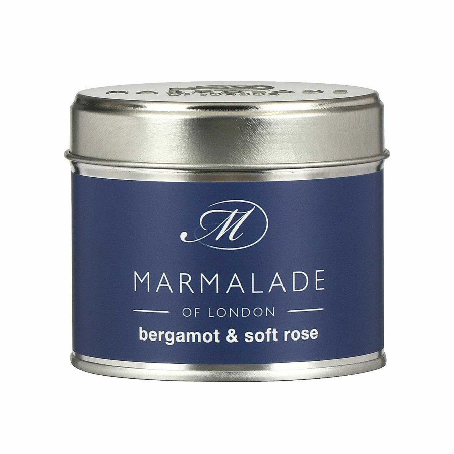 Tin Candles | Marmalade of London Marmalade Of London Bergamot & Soft Rose 210G Tin Soy Candle