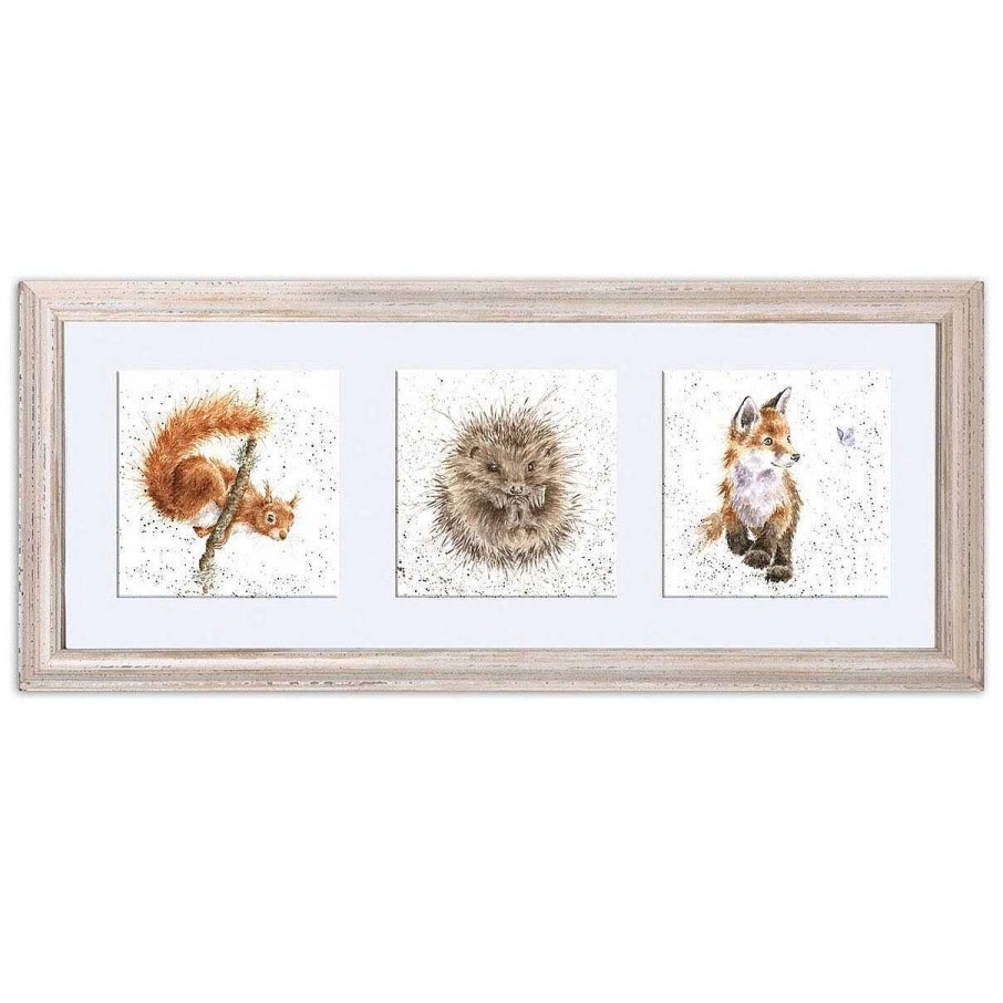 Art Prints | Wrendale Wrendale Woodland Trio Triple Print With Cream Frame