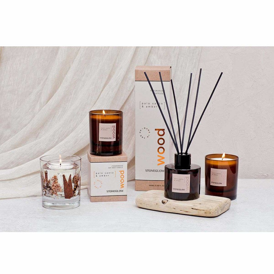 Reed Diffusers | Stoneglow Stoneglow Elements Wood Palo Santo & Amber 100Ml Reed Diffuser