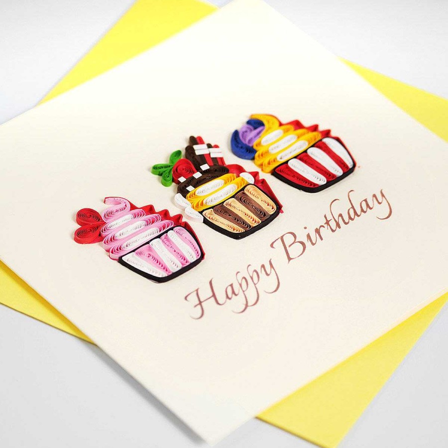 Quilling Cards | Origamo Origamo Quilling 'Birthday Cupcakes' Card