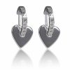 Earrings | Equilibrium Equilibrium Silver Plated Chic Huggie Heart Earrings