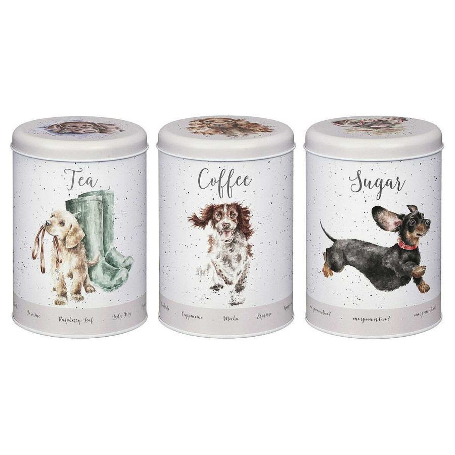 Kitchenware | Wrendale Wrendale A Dog'S Life Tea, Coffee, Sugar Canisters