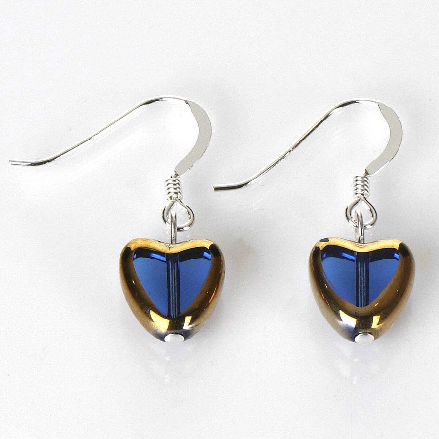 Earrings | Carrie Elspeth Carrie Elspeth Blue Gold Edged Hearts Earrings