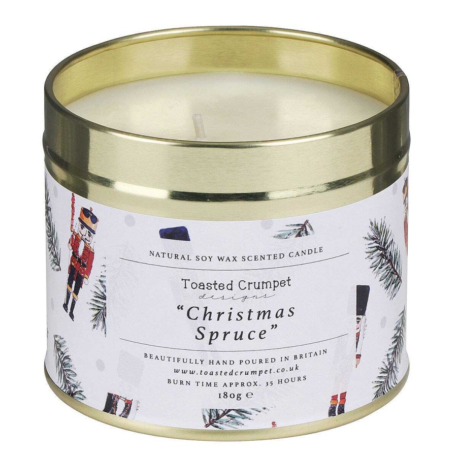 Tin Candles | Toasted Crumpet Toasted Crumpet 'Nutcracker' Christmas Spruce Tin Candle