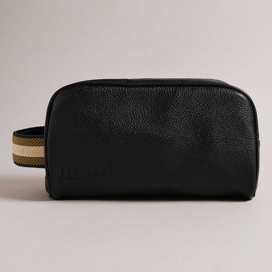 Wash Bags | Ted Baker Ted Baker Kaiiro Black Faux Leather Washbag