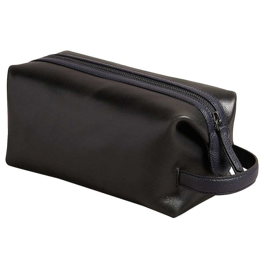 Wash Bags | Ted Baker Ted Baker Raylon Black Waxy Leather Washbag