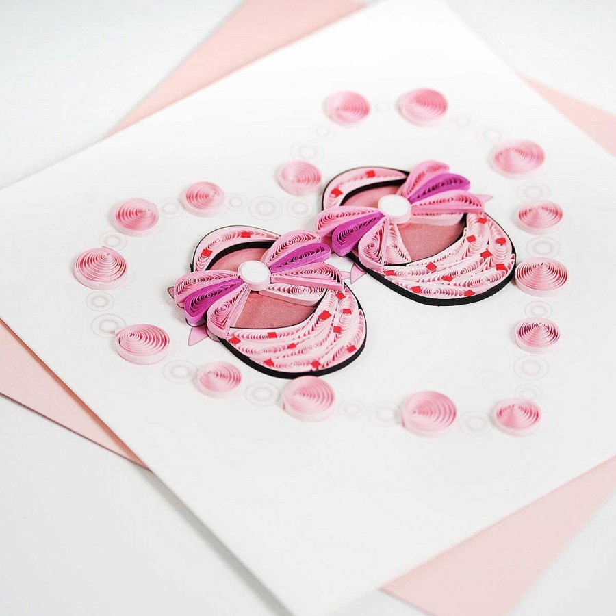 Quilling Cards | Origamo Origamo Quilling 'Baby Girl Shoes' Card