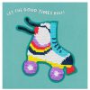 Peel-Off Patch Cards | Temptation Gifts Shine Sequin 'Good Times' Roller-Skate Greetings Card With Peel Off Patch