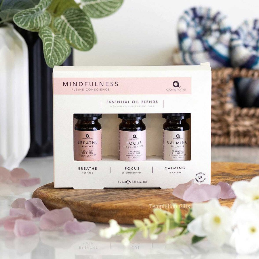 Essential Oils & Diffusers | Aroma Home Aroma Home Mindfulness Set Of Three Essential Oils