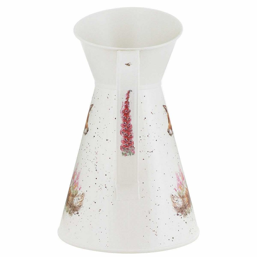 Jugs | Wrendale Wrendale 'Foxgloves' Fox Metal Flower Jug