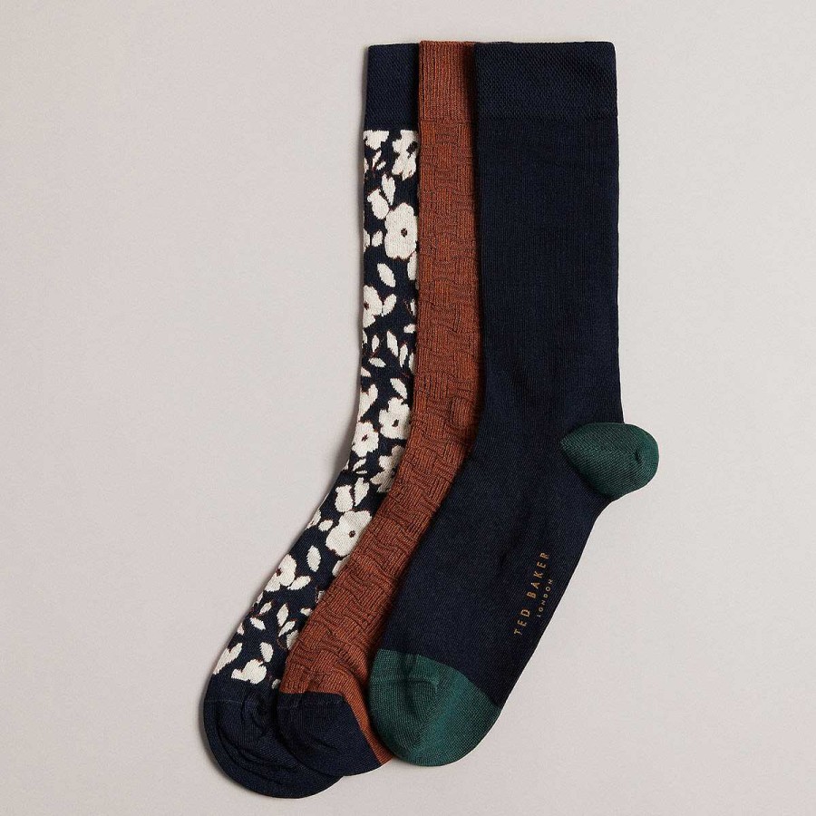 New In | Ted Baker Ted Baker Becools Pack Of Three Men'S Socks