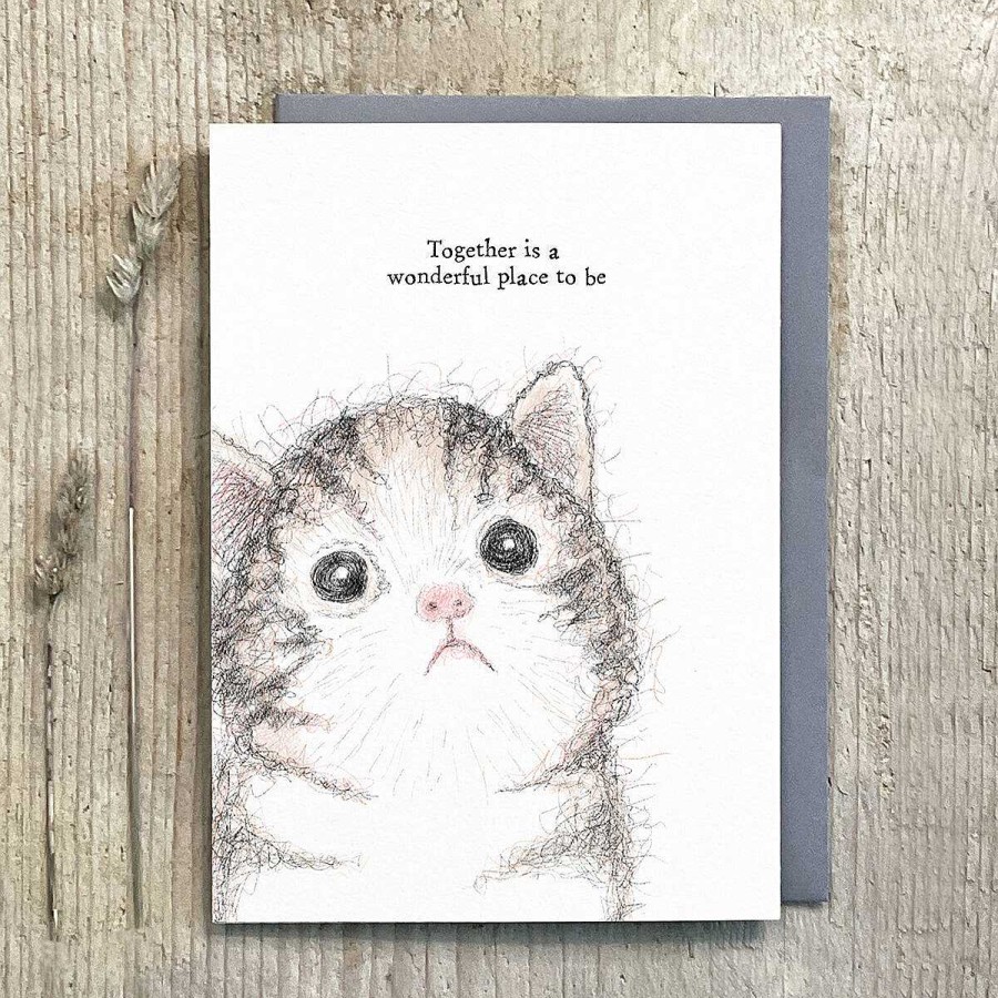 Romantic Cards | East of India East Of India 'Together Is A Wonderful Place To Be' Cat Card