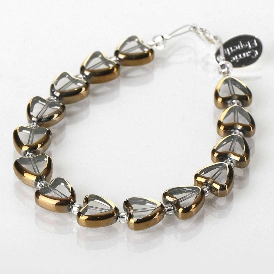 Bracelets | Carrie Elspeth Carrie Elspeth Clear Gold Edged Hearts Bracelet