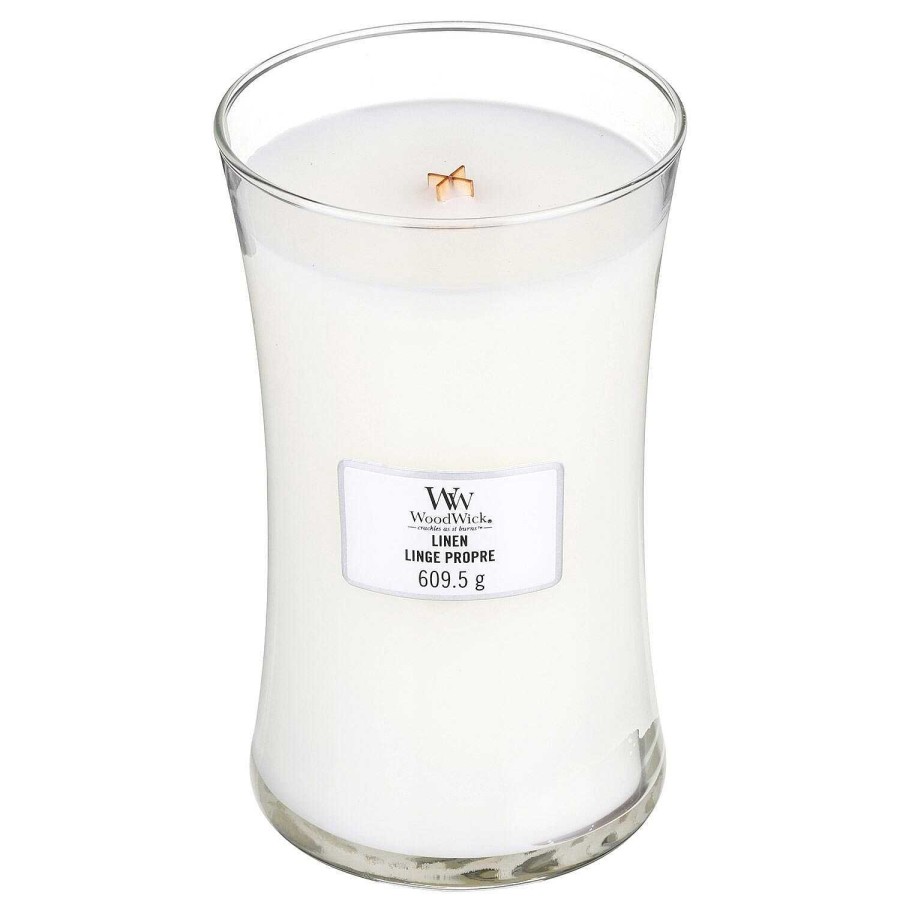 Candles & Fragrance | WoodWick Woodwick Linen Large Hourglass Candle