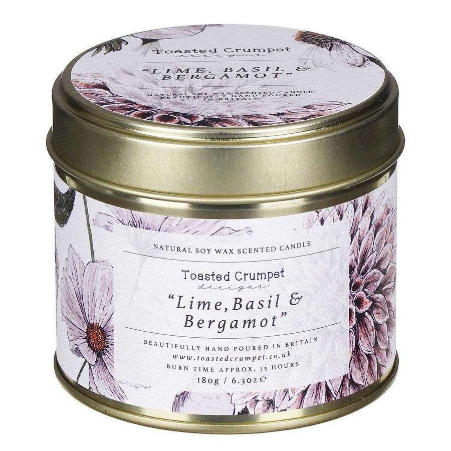 Tin Candles | Toasted Crumpet Toasted Crumpet Lime, Basil & Bergamot Tin Candle