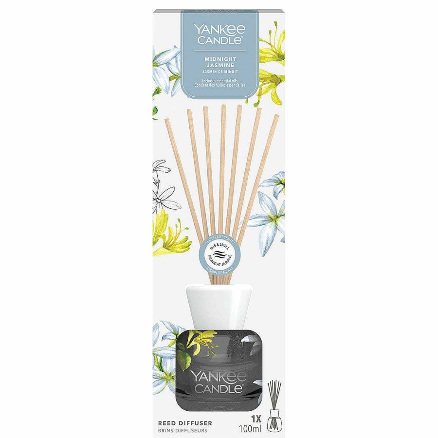 Reed Diffusers | Yankee Candle Yankee Candle Midnight Jasmine 100Ml Signature Reed Diffuser