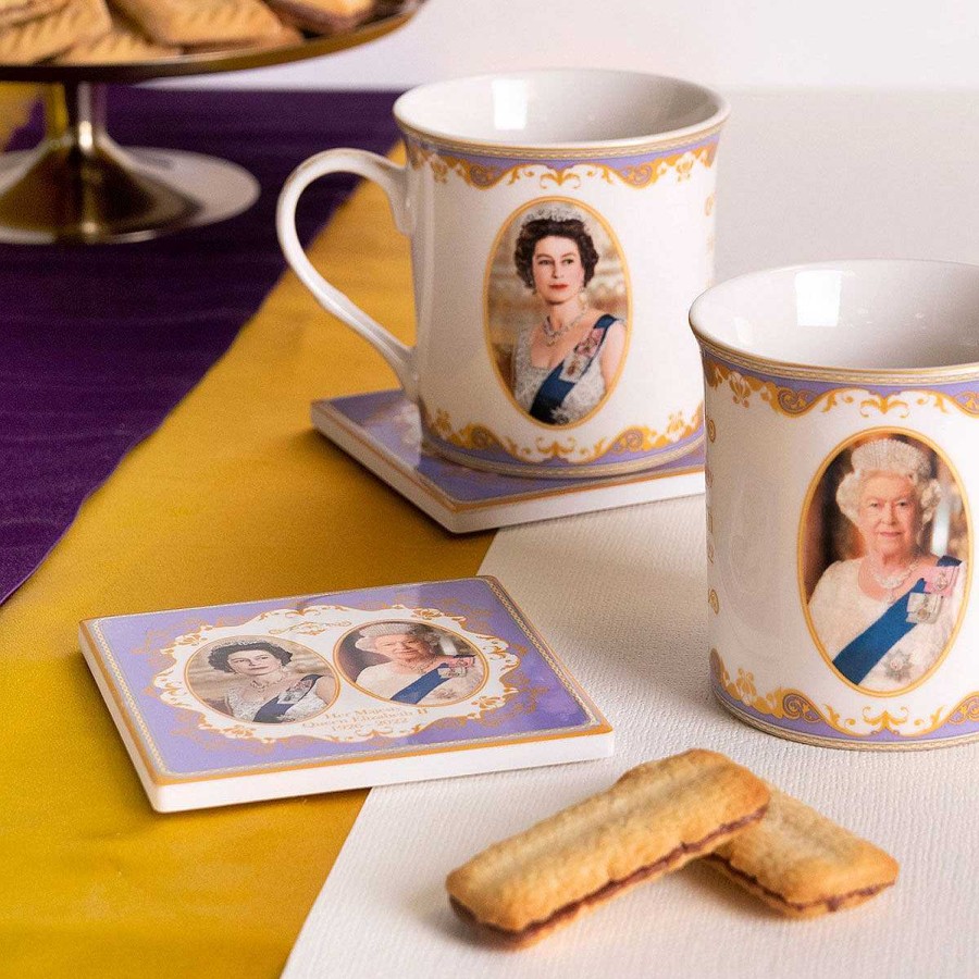 Coasters & Placemats | Temptation Gifts Her Majesty Queen Elizabeth Ii Commemorative Ceramic Coaster Boxed