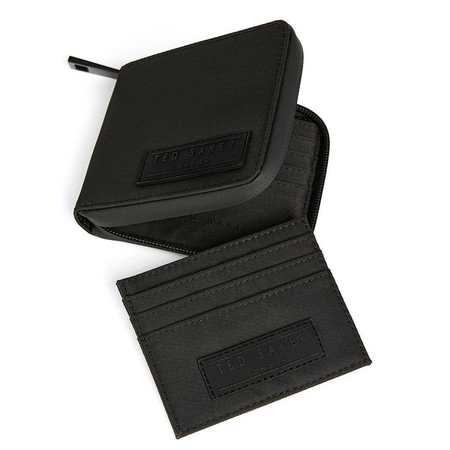 Son | Ted Baker Ted Baker Nealset Black Satin Nylon Wallet Gift Set