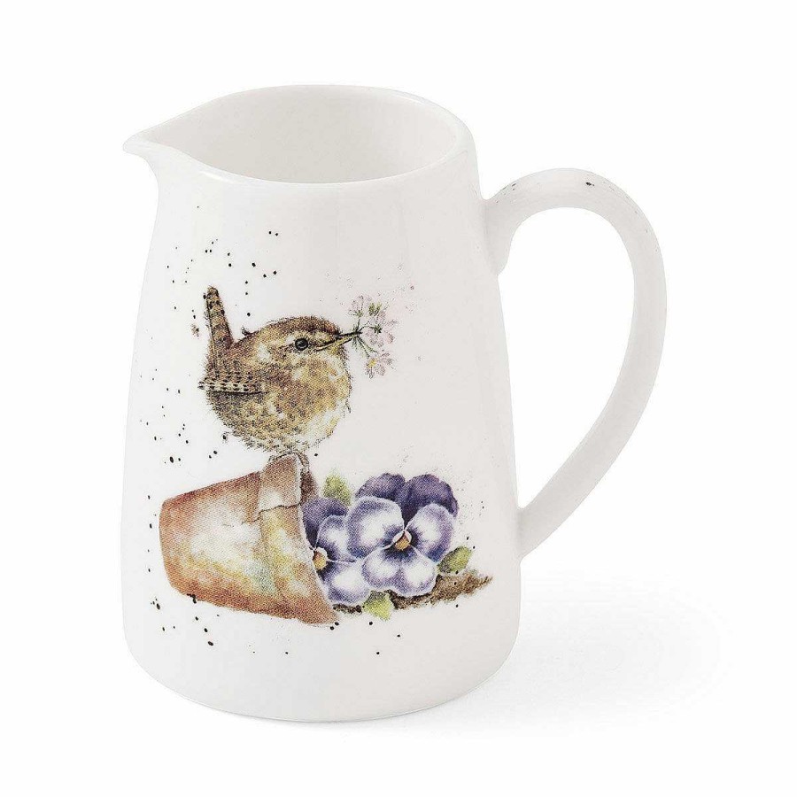 Jugs | Wrendale Wrendale 'Pottering About' Wren 8Cm Posy Jug