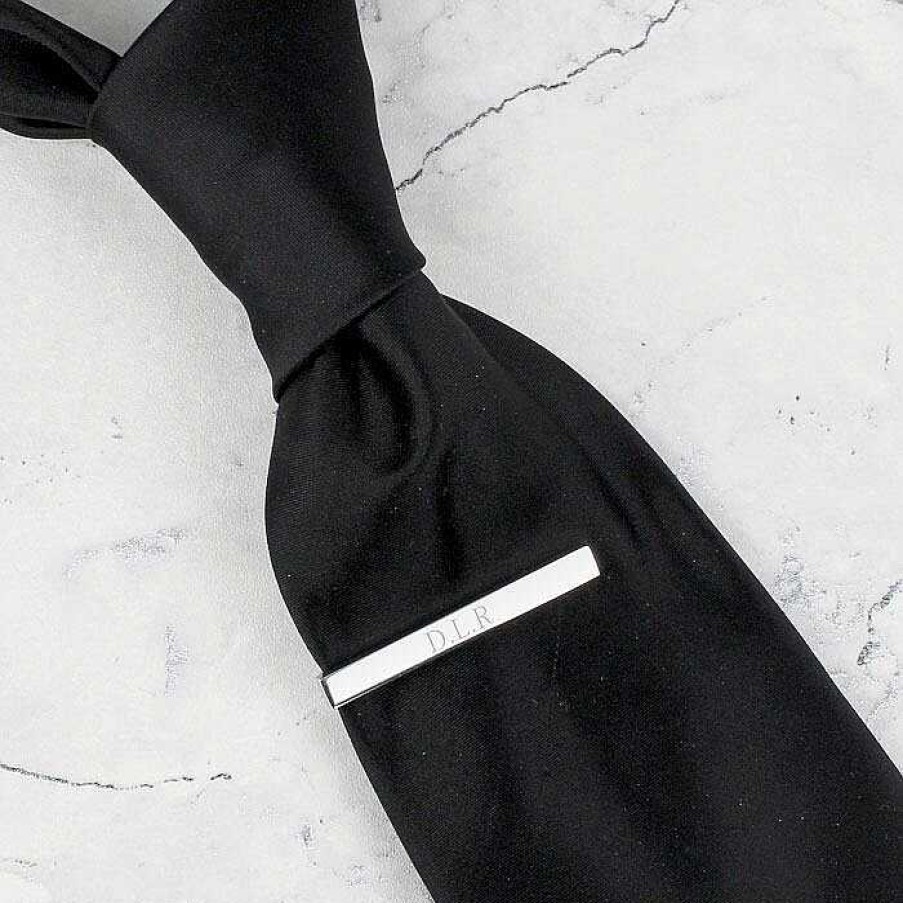 For Men | Temptation Gifts Personalised Silver Plated Tie Clip