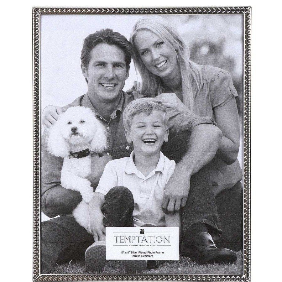 Photo Frames | Temptation Temptation Silver-Plated Narrow Edge Bobble Photo Frame 8X10