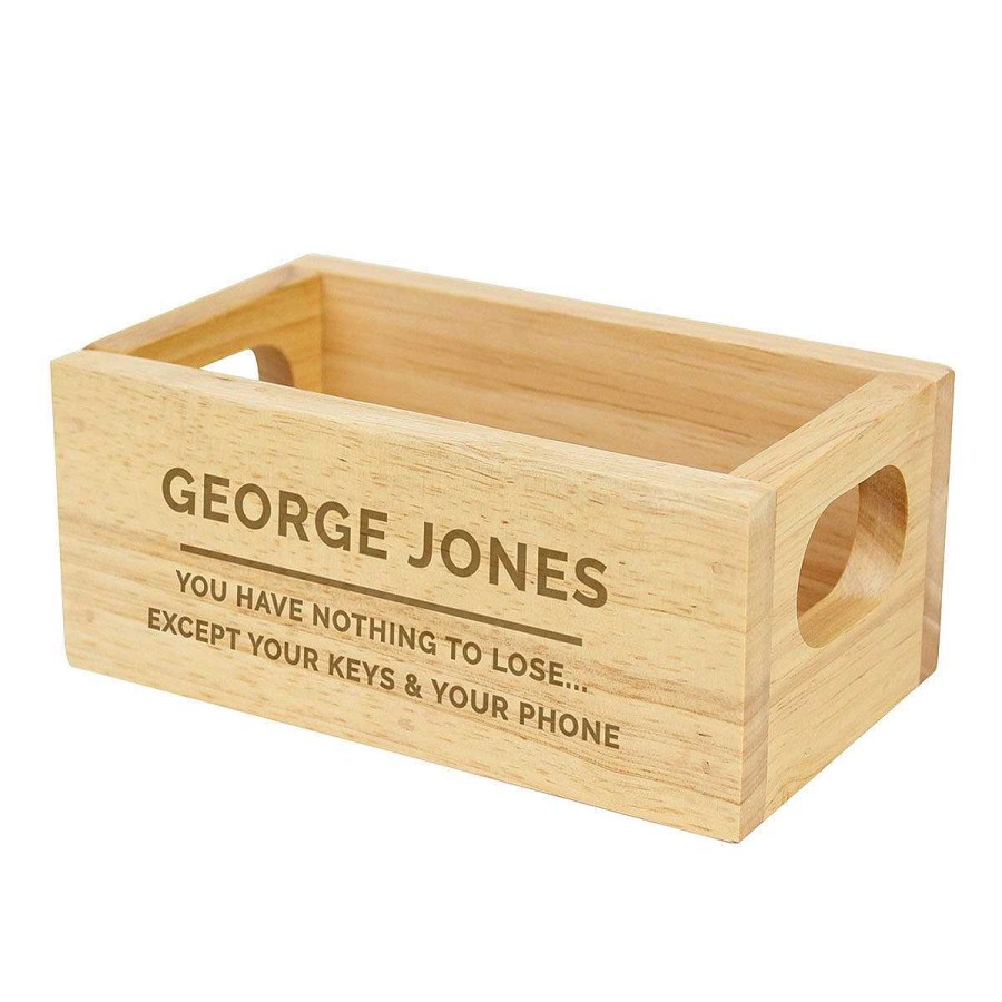 Keepsake Boxes | Temptation Gifts Personalised Name & Message Mini Wooden Crate