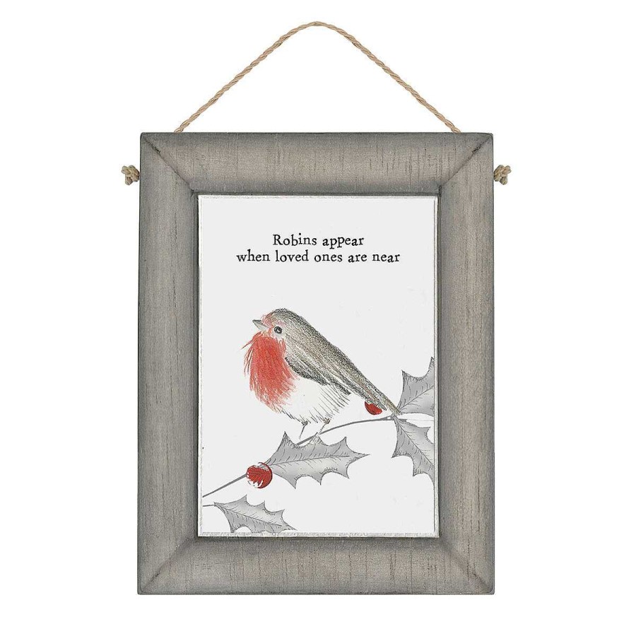 Plaques & Signs | East of India East Of India 'Robins Appear' Bird Wooden Sign