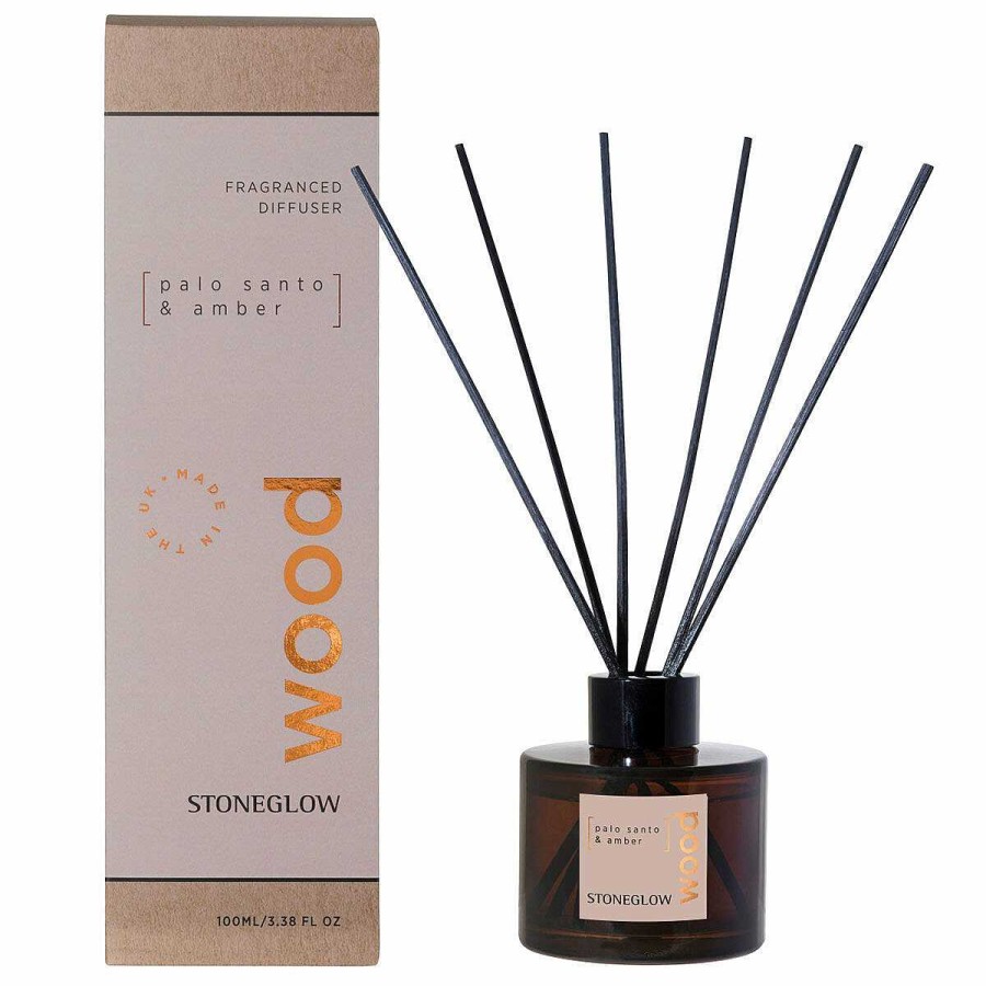 Reed Diffusers | Stoneglow Stoneglow Elements Wood Palo Santo & Amber 100Ml Reed Diffuser