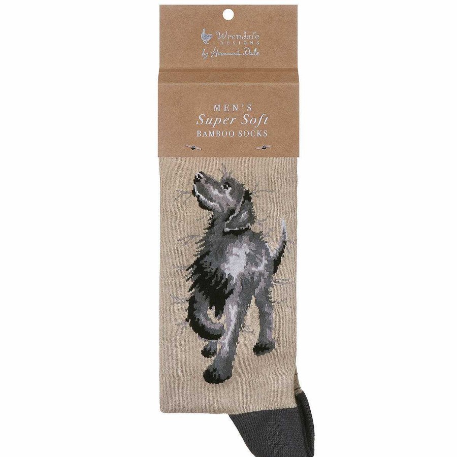 For Men | Wrendale Wrendale Walkies Black Labrador Men'S Bamboo Socks