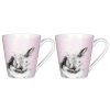 Mug Sets | Wrendale Wrendale 'Bathtime' Pink Rabbit 3 Piece Mugs & Tray Set