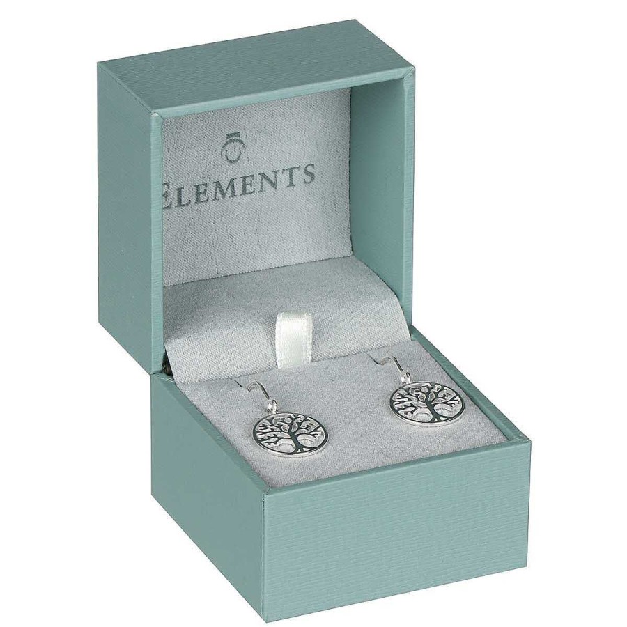 Earrings | Elements Elements Tree Of Life Boxed Silver Earrings