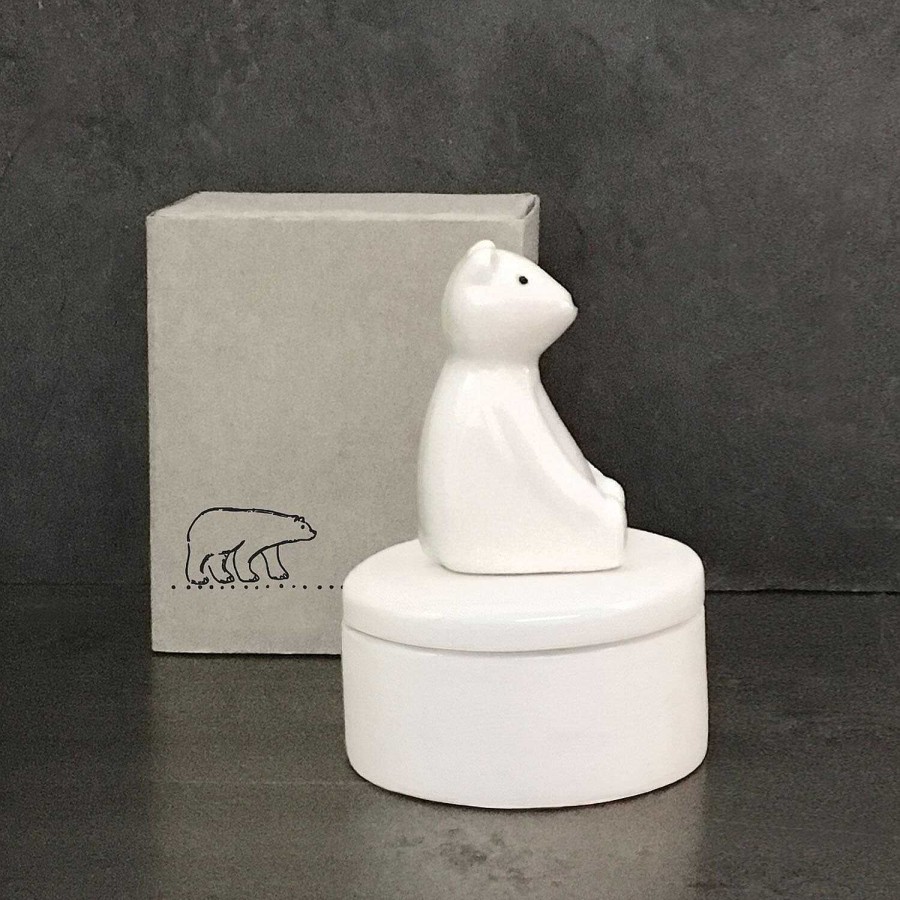 Keepsake Boxes | East of India East Of India Polar Bear Little Porcelain Pot