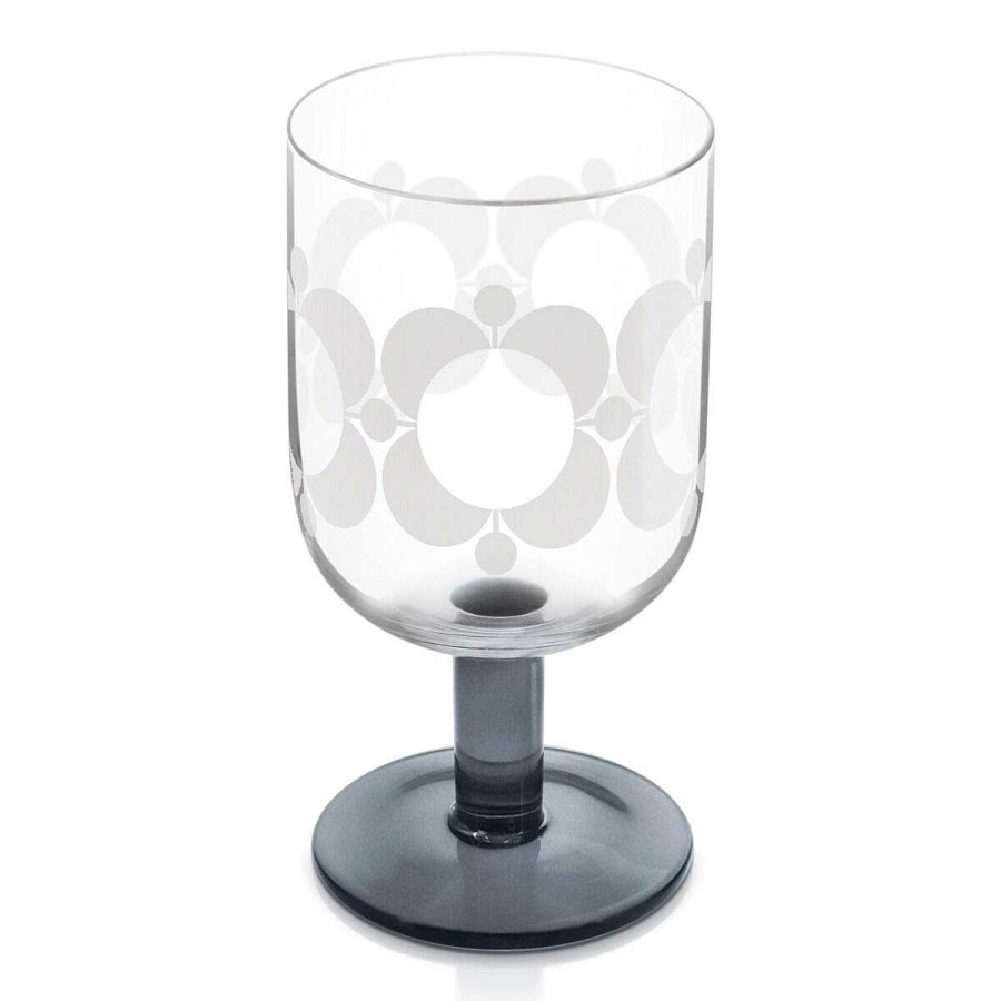 Glassware | Orla Kiely Orla Kiely Atomic Flower Green Shades Set Of 4 Wine Glasses