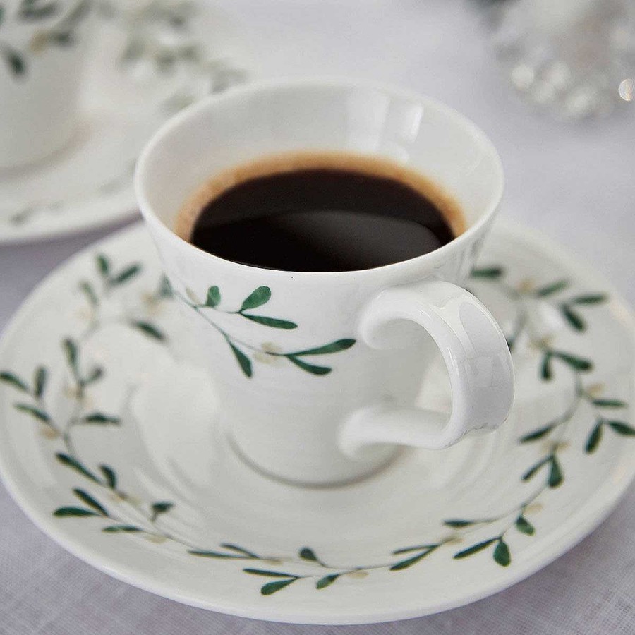 Mug Sets | Sophie Conran Sophie Conran Mistletoe Amor Set Of Two Espresso Cups & Saucers