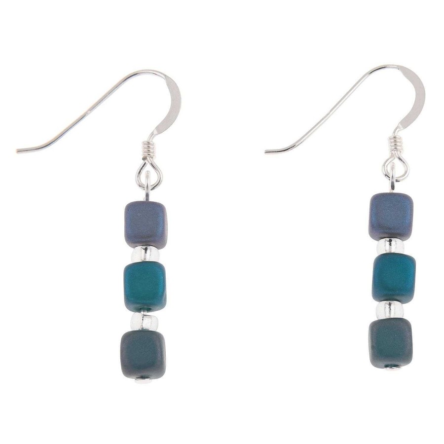 Earrings | Carrie Elspeth Carrie Elspeth Blues Satin Cubes Earrings