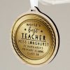 Personalised Gifts | Temptation Gifts Personalised 'World'S Best Teacher' Round Wooden Medal