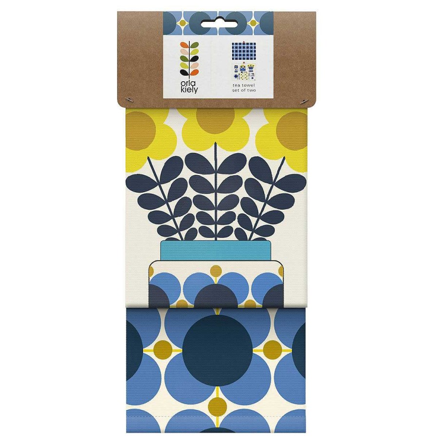 Tea Towels | Orla Kiely Orla Kiely Atomic Flower Set Of 2 Tea Towels